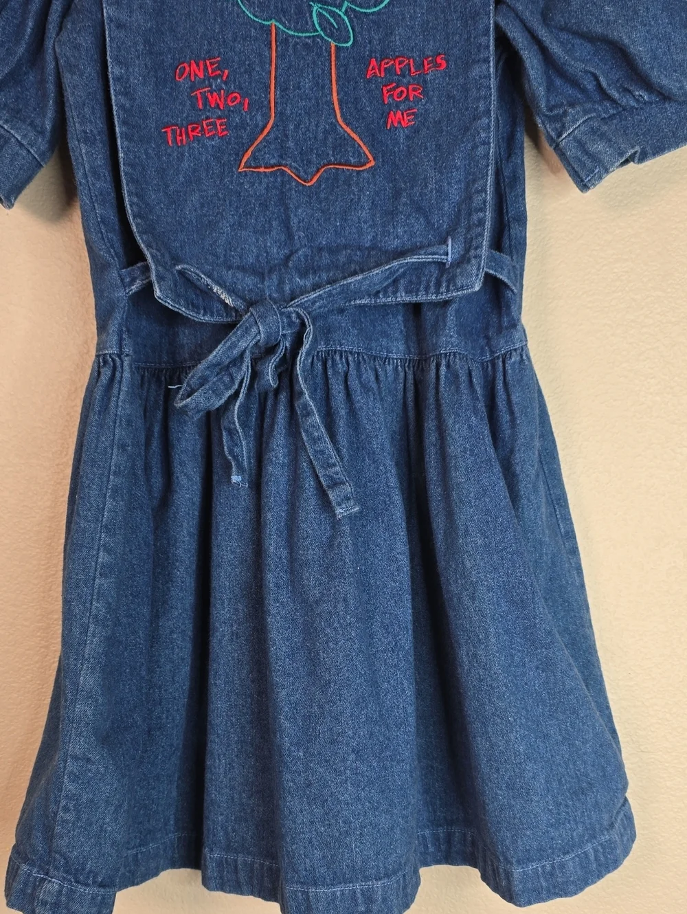 Vintage Oshkosh Denim Embroiderie Midi Kids Dress Size 5t